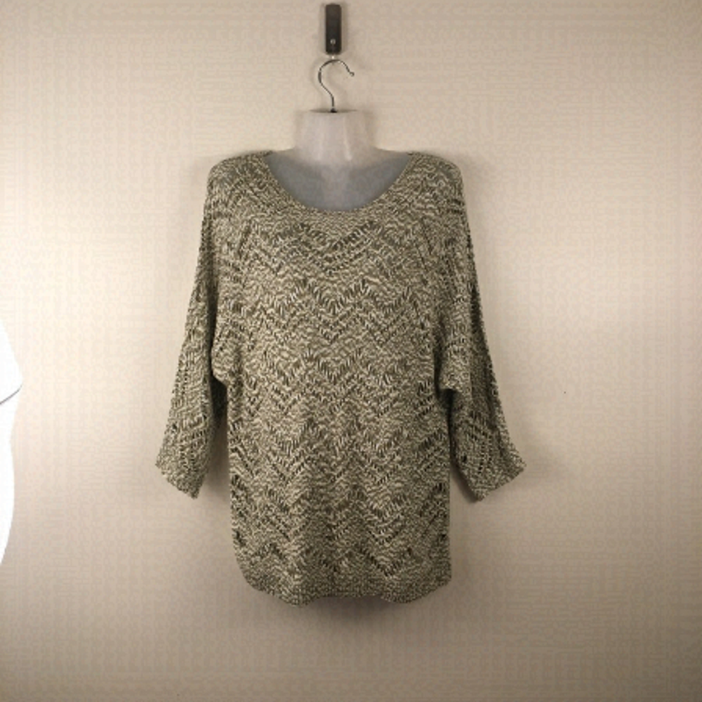 𝅺TRIBAL jeans sweater  Open knit sweater over sized scoop tribal jeans